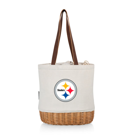 Pittsburgh Steelers - Pico Willow and Canvas Lunch Basket Picnic Basket Picnic Time Family of Brands White  