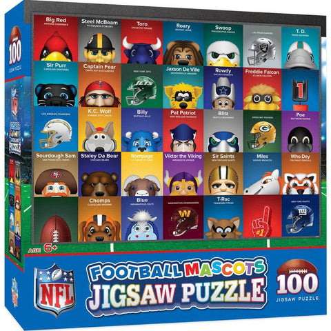 NFL Mascots Puzzle - 100 Piece Jigsaw With Colorful Team Mascot Art For Kids