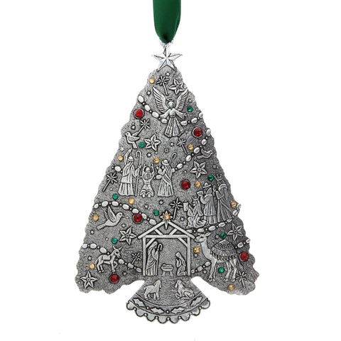 O Holy Night Christmas Tree – Handcrafted Aluminum Ornament with Austrian Crystals - YinzerShop