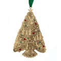 O Holy Night Ornament – Handcrafted Bronze Christmas Tree with Austrian Crystals - YinzerShop