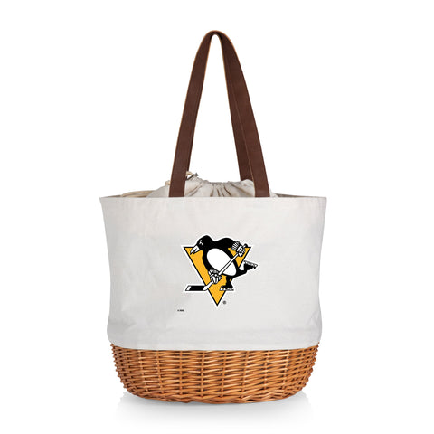 Canvas and Willow Tote - Pittsburgh Penguins Chic Basket and Canvas Bag