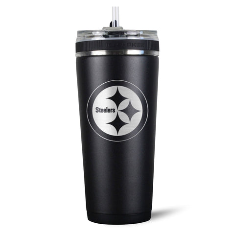 Officially Licensed Pittsburgh Steelers 26oz Flex Bottle - Black Water Bottle - YinzerShop