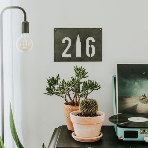 Ohio Area Code Decor - Rustic 216 Steel Wall Sign | Indoor Fingerprint Resistant Art Wall Decor - YinzerShop
