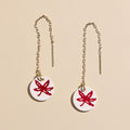 Ohio State Buckeye Earrings - Lightweight Leather Threader Earrings for Game Day Earrings - YinzerShop