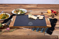 Ohio State Buckeyes Acacia Slate Serving Tray – Oval Wood Platter with Satin Brass Handles Licensed - YinzerShop