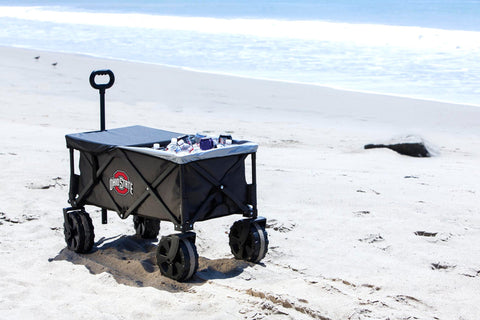 Ohio State Buckeyes All Terrain Utility Wagon - Folding Beach Wagon With Soft Cooler Licensed - YinzerShop