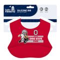 Ohio State Buckeyes Bib - Silicone Baby Bib with Adjustable Neck Strap & Crumb Catcher Bibs - YinzerShop