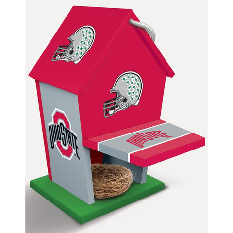 Ohio State Buckeyes Birdhouse - Licensed Sports Birdhouse With Decorative Tin Roof Decor - YinzerShop