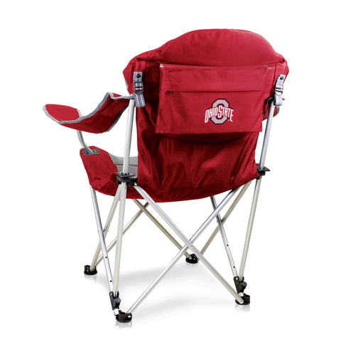 Ohio State Buckeyes Chair - Folding Camp Chair With Reclining Seat & Insulated Drink Holder Licensed - YinzerShop