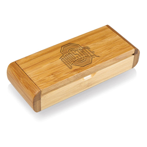 Ohio State Buckeyes Deluxe Corkscrew – Stainless Steel Bamboo Handle Wine Opener Licensed - YinzerShop