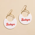 Ohio State Buckeyes Earrings – White Leather Hand-Embossed Team Spirit Jewelry Earrings - YinzerShop