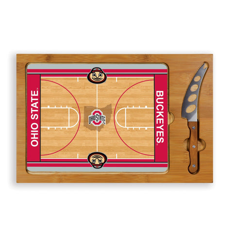Ohio State Buckeyes Glass Cutting Board Set | Bamboo Serving Tray & Cheese Knife Licensed - YinzerShop