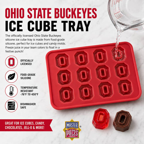 Ohio State Buckeyes Ice Tray – Silicone Team Logo Mold for Football Fans Fan Pans - YinzerShop