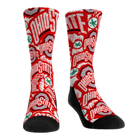 Ohio State Buckeyes - Logo Sketch Socks - YinzerShop