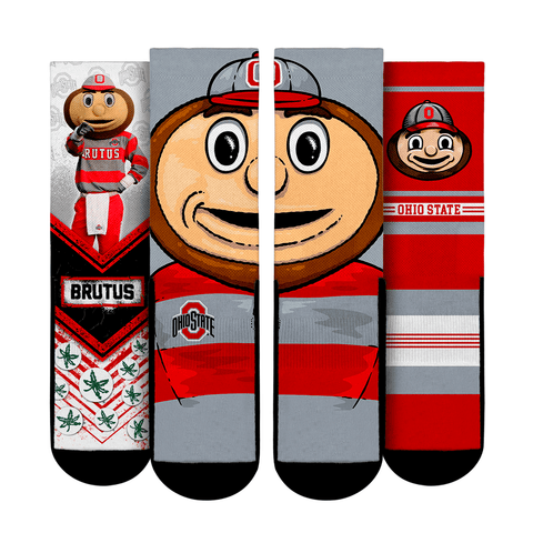 Ohio State Buckeyes - Mascot 3-Pack Socks - YinzerShop