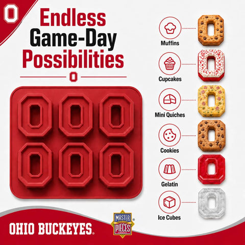 Ohio State Buckeyes Muffin Pan – Officially Licensed Silicone Bakeware, Heat Resistant Fan Pans - YinzerShop