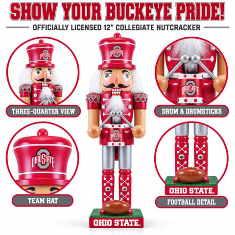 Ohio State Buckeyes Nutcracker – Handcrafted Wooden Football Collectible Decor Decor - YinzerShop