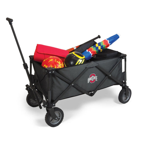 Ohio State Buckeyes Portable Utility Wagon – Heavy Duty Folding Utility Wagon With Telescoping Handle Licensed - YinzerShop