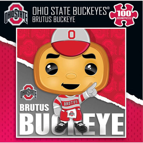 Ohio State Buckeyes Puzzle - Brutus Buckeye 100 Piece Square Jigsaw Game 100 Piece - YinzerShop