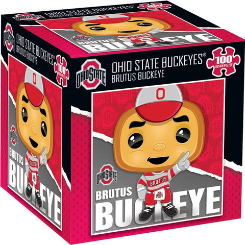 Ohio State Buckeyes Puzzle - Brutus Buckeye 100 Piece Square Jigsaw Game 100 Piece - YinzerShop