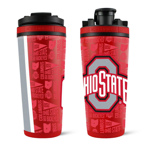 Ohio State Buckeyes Shaker - 4D Print Stainless Steel Ice Shaker Cup with Leak-Proof Lid - YinzerShop