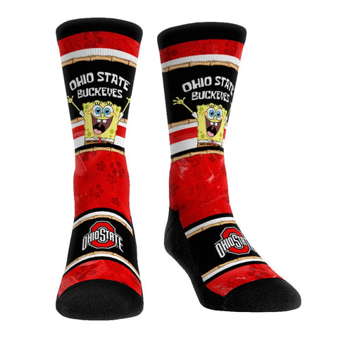 Ohio State Buckeyes - SpongeBob SquarePants TIki Stripe Socks - YinzerShop
