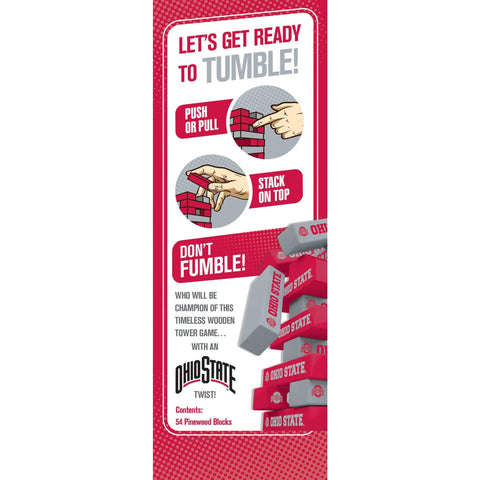 Ohio State Buckeyes Tumble Tower - Classic Wooden Block Game | NCAA Stacking Challenge Classic Games - YinzerShop
