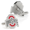 Ohio State Cufflinks Set – Official NCAA Silver Tone Enamel Logo Gift Tie Bar Gift Set - YinzerShop