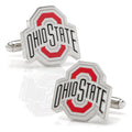 Ohio State Cufflinks Set – Official NCAA Silver Tone Enamel Logo Gift Tie Bar Gift Set - YinzerShop