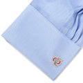 Ohio State Cufflinks Set – Official NCAA Silver Tone Enamel Logo Gift Tie Bar Gift Set - YinzerShop