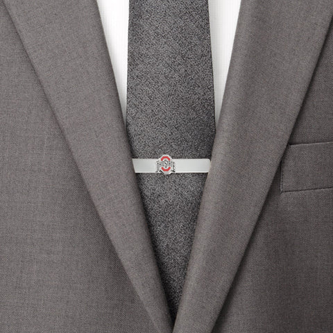 Ohio State Cufflinks Set – Official NCAA Silver Tone Enamel Logo Gift Tie Bar Gift Set - YinzerShop