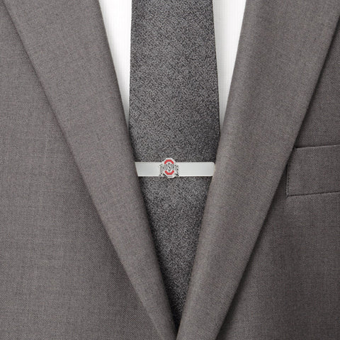 Ohio State Cufflinks Set – Official NCAA Silver Tone Enamel Logo Gift Tie Bar Gift Set - YinzerShop