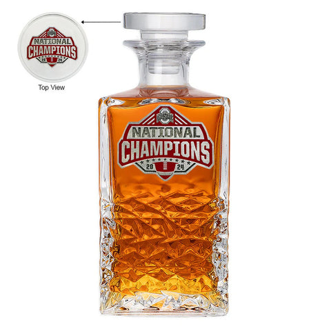 Ohio State Decanter – 2024-25 Football Championship Glass Pewter Barware 25 Oz Decanter - YinzerShop