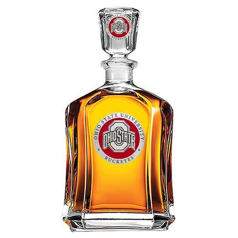 Ohio State Decanter – 24 Ounce Glass Bottle with Fine Pewter Casting for Home Bar Capitol Decanter - YinzerShop