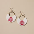Ohio State Earrings - White Leather Game Day Earrings | Lightweight Italian Leather Jewelry Earrings - YinzerShop
