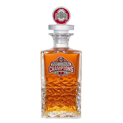 Ohio State Football Decanter – 2024-25 Championship Glass Bottle with Pewter Casting Decanter - YinzerShop