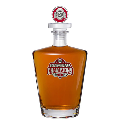 Ohio State Football Decanter – 25 Ounce Glass Bottle With Handcrafted Pewter Stopper Decanter - YinzerShop