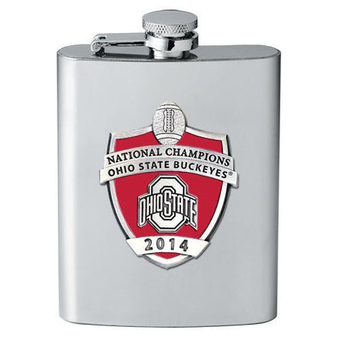 Ohio State Football Flask - 8 Ounce Stainless Steel Championship Barware Gift Flask - YinzerShop