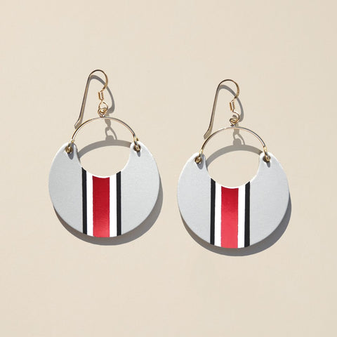 Ohio State Helmet Earrings – Lightweight Italian Leather Game Day Accessories Earrings - YinzerShop