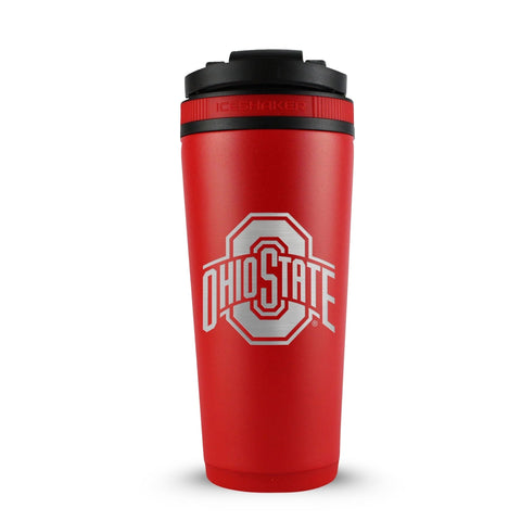 Ohio State Ice Shaker - 26oz Stainless Steel NCAA Licensed Bottle With Engraved Logo Insulated Drinkware - YinzerShop