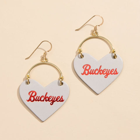 Ohio State Leather Earrings – Buckeyes Hand Embossed Italian Leather Jewelry Earrings - YinzerShop