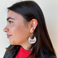 Ohio State Leather Earrings – Gray Buckeyes Nina | Premium Italian Leather, Hand-Embossed Earrings - YinzerShop