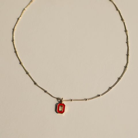 Ohio State Necklace – Gold Plated Saturn Chain With OSU Charm Pendant Charm Necklace - YinzerShop