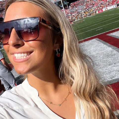 Ohio State Necklace - Initial Necklace with 14k Gold Plated Chain for OSU Game Day Necklace - YinzerShop