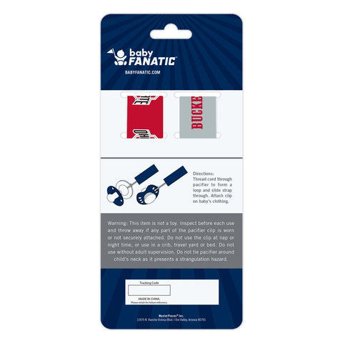 Ohio State Pacifier Clip 2-Pack | Licensed College Baby Item with Secure Strap Pacifiers & Clips - YinzerShop