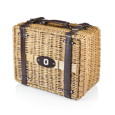 Ohio State Picnic Basket – Handwoven Willow Basket with Wine Glasses & Cutlery Set Licensed - YinzerShop