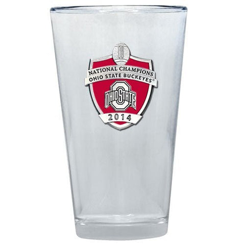 Ohio State Pint Glass – 16 Ounce Football Championship Glass With Fine Pewter Casting Pint Glass - YinzerShop