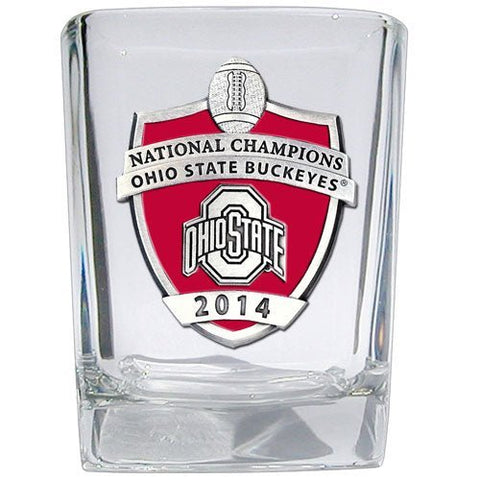 Ohio State Shot Glass - 2014 Football Championship Square Pewter Barware Square Shot - YinzerShop