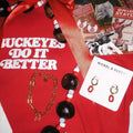 Ohio State University Huggies | Red Enamel Earrings for Game Day Style Earrings - YinzerShop
