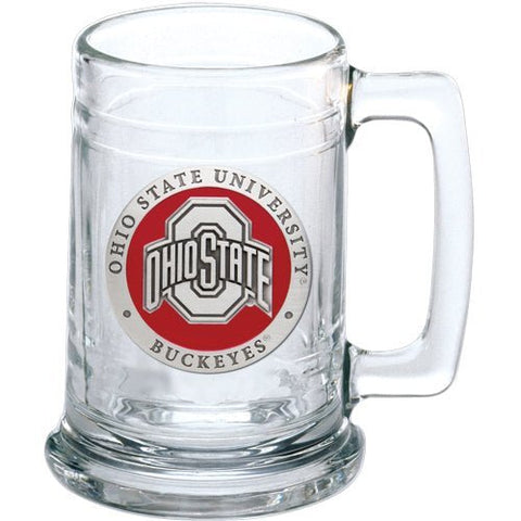 Ohio State University Stein - 15 Ounce Glass Beer Stein with 3D Sculpted Design Stein - YinzerShop